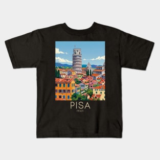 A Pop Art Travel Print of Pisa - Italy Kids T-Shirt